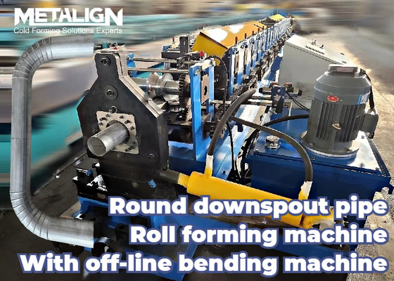 Round Downspout Pipe Roll Forming Machine With Off line Bending