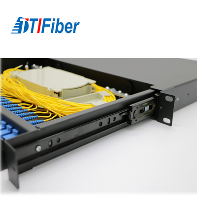 1U 24 Core ODF Fiber Optic Terminal Box Rack Mounted Sliding Type
