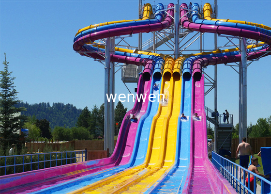 Fiberglass Swimming Pool Water Slides , Playground Water Slides For Kids
