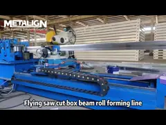 Heavy Duty Box Beam Roll Forming Machine With Cooling System Precision Round Hole Punching