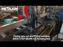 29 Stations Step Beam Rack Roll Forming Machine With Flying Welding