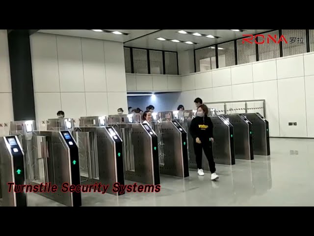 Stainless Steel Turnstile Security Systems Facial Recognition / Fingerprint For Airport