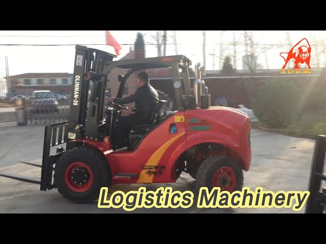 3T Logistics Machinery Diesel Forklift 4 x 4WD For Rough Terrain