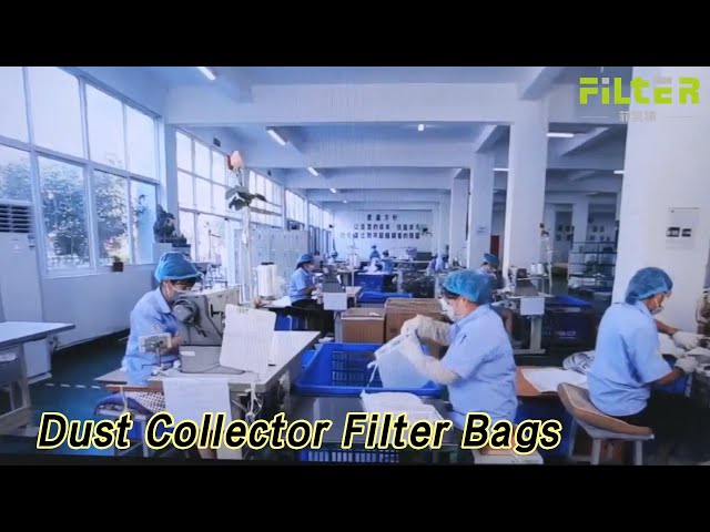 Polyester Dust Collector Filter Bags 500GSM 550GSM Acid / Alkali Resistant