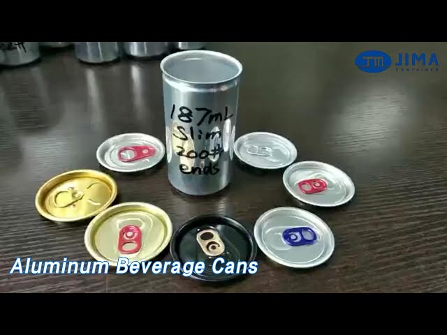 Slim Aluminum Beverage Cans 187ml Empty Custom Logo For Energy Drink