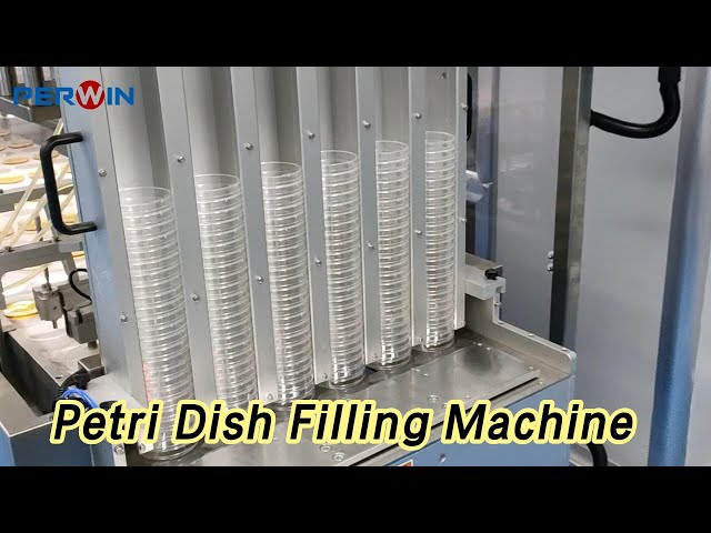 6 Line Petri Dish Filling Machine 90mm Dishes FFU / HEPA High Accuracy