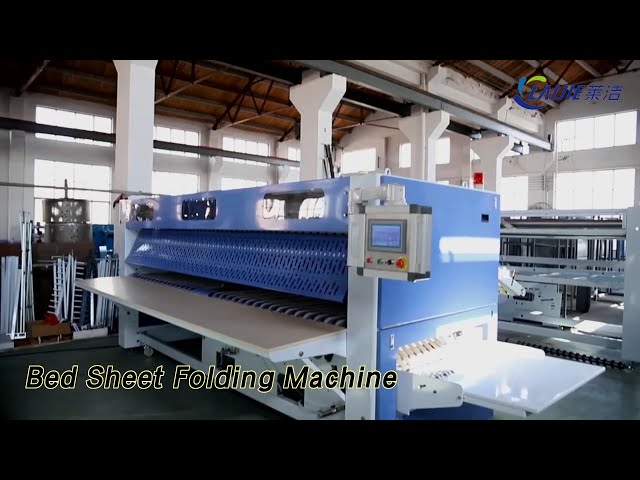 Laundry Bed Sheet Folding Machine 3300mm 50m/min Safety For Hotel