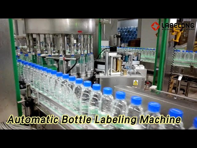 304SUS Automatic Bottle Labeling Machine Hot Melt / OPP Roll Fed