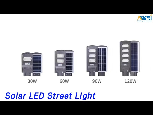 Waterproof Solar LED Street Light 6000K 40W ABS Housing Remote Control