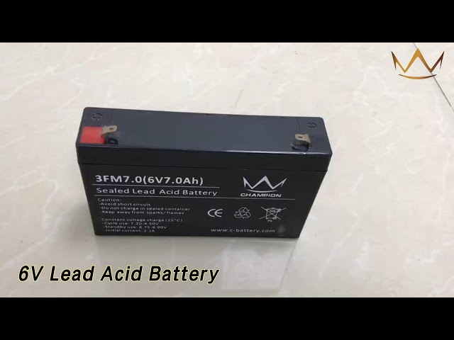 7ah 6V Lead Acid Battery Rechargeable Black For Solar System
