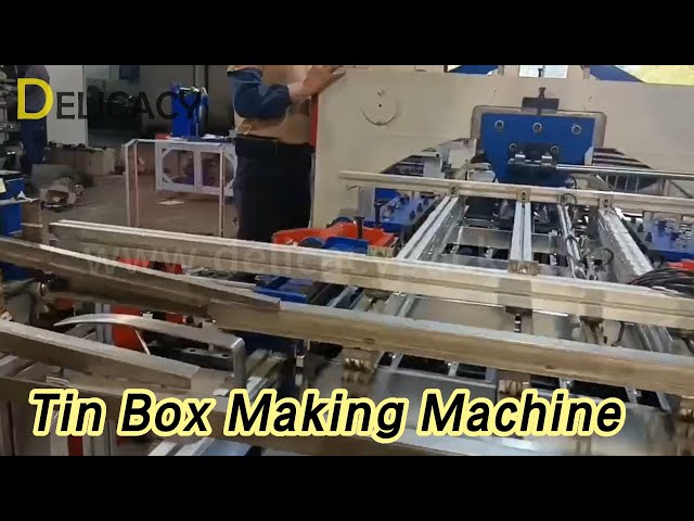 Automatic Tin Box Making Machine 7.5Kw Locking Seam For Cookie / Tea Can