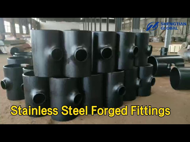 SS304 Seamless Stainless Steel Forged Fittings Equal Tee ANSI B16.9