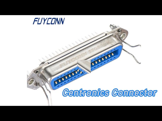 Female Centronics Connector 90 Degree 36 Pin DIP Type PBT Vertical