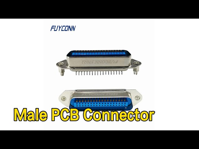Right Angle Male PCB Connector 50 Pin PBT Material Plug Type