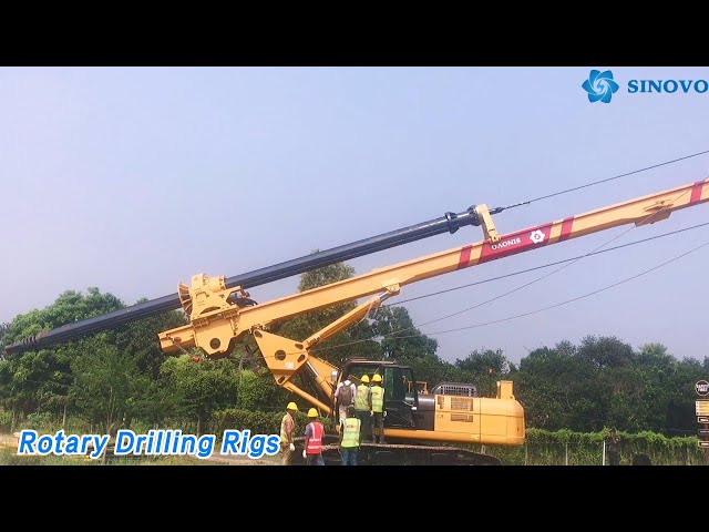 Power Output Rotary Drilling Rigs 60m Depth Caterpillar Undercarriage