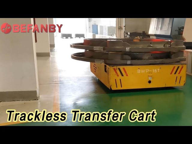 Steerable Mold Trackless Transfer Cart 15 Tons Flat Heavy Duty