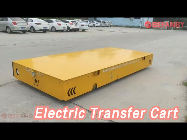 Flatbed Electric Transfer Cart Trolley 30T Steerable For Handling