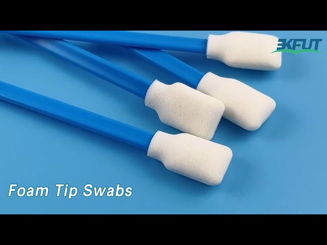 Rectangle Flat Foam Tip Swabs Fast Absorption Blue For Cleaning