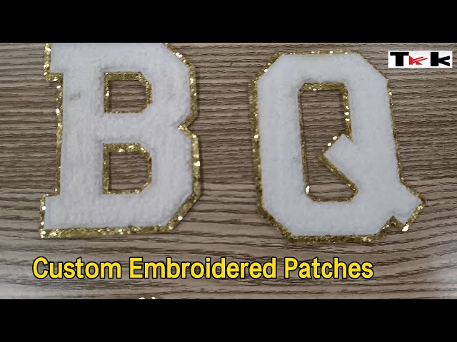 Letter Custom Embroidered Patches Washable Towel Heat Transfer