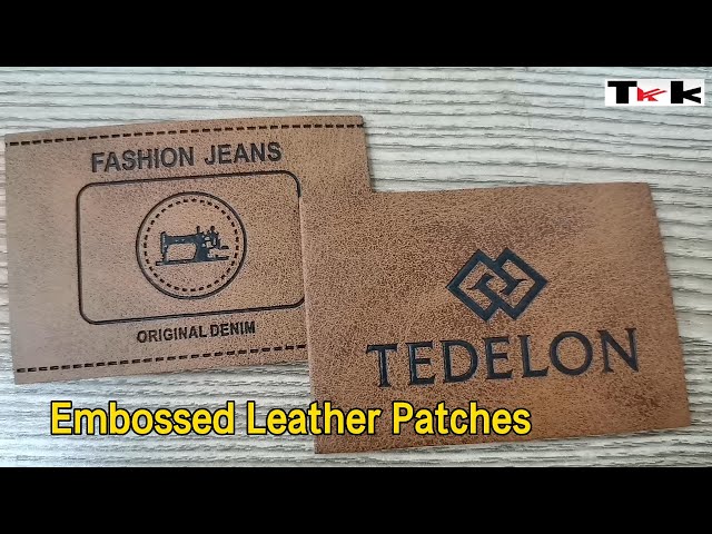PU Embossed Leather Patches Waterproof Customer Logo For Jeans