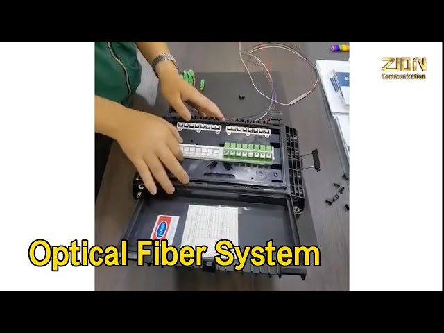 Black Optical Fiber System Terminal Box 16 Core IP55 PP Glassfiber