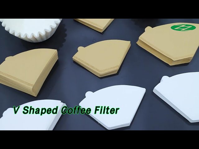Wooden Pulp V Shaped Coffee Filter 50g/sqm Brown / White Disposable