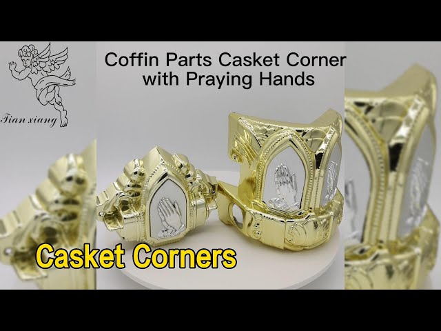 Silver Gold Casket Corners Plastic / Metal Luxury With Praying Hands