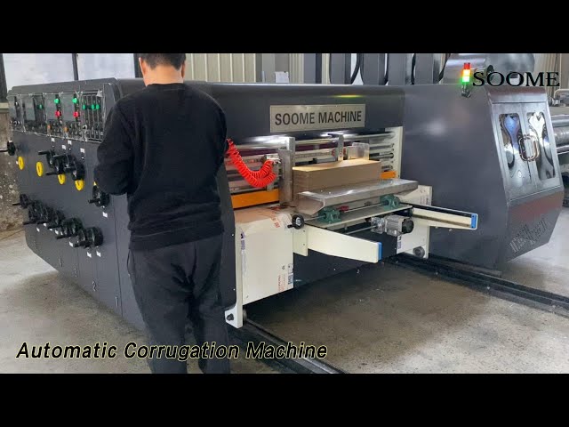 Express Box Automatic Corrugation Machine Flexo Printing Die Cutting