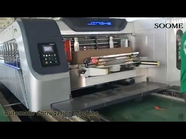 Flexo Printing Automatic Corrugation Machine High Speed Gluing Folding