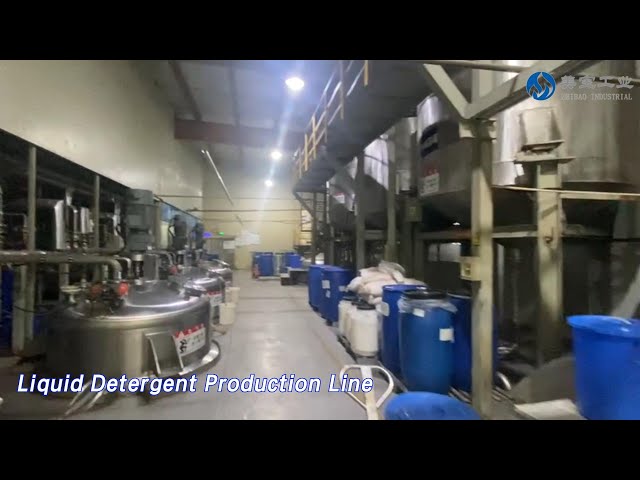 PLC Control Liquid Detergent Production Line Automatic For Chemical Industry