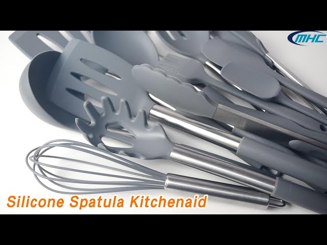 Gray Silicone Spatula Kitchenaid Easy Clean 12 Piece Support Dishwasherd