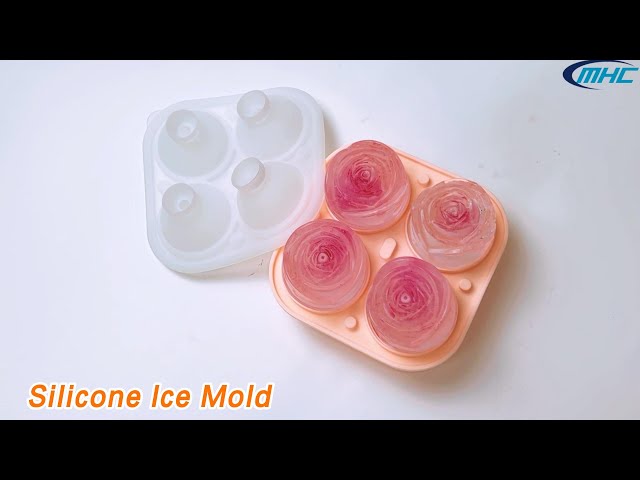 3D Silicone Ice Mold Food Grade Rose Shaped 9 Cavities Multi - Purpose