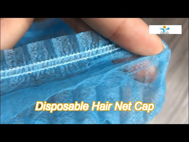 Non Woven Disposable Hair Net Cap PP Bouffant Blue Breathable