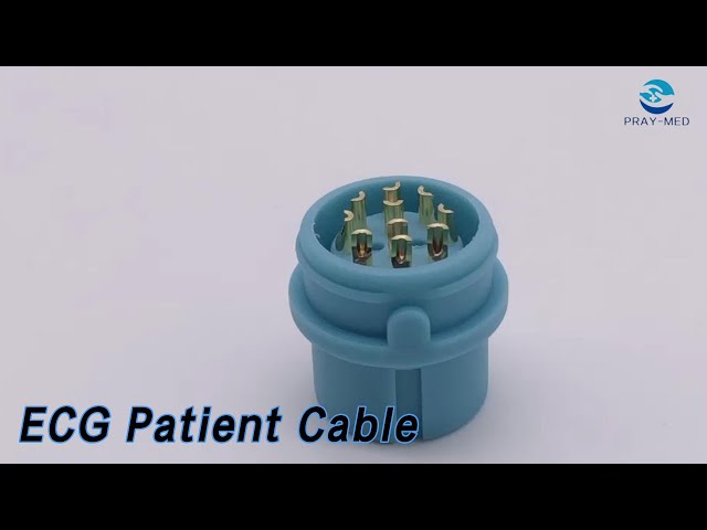 TPU ECG Patient Cable 2.6mm 6 Pin 5 Lead Medical With Leadwires Snap