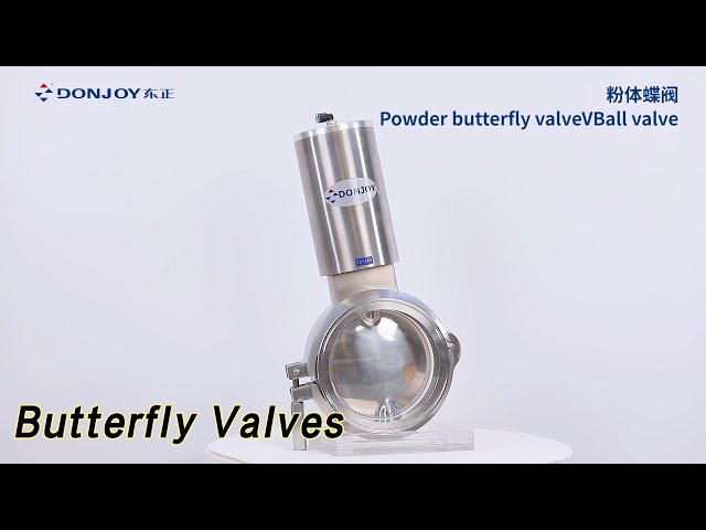 Stainless Steel Butterfly Valves Sanitary Grade Pneumatic For Powder