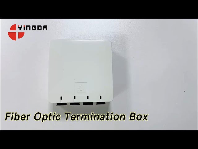 Indoor Fiber Optic Termination Box 4 Ports DIN Rack Mounted With Dustproof Cover