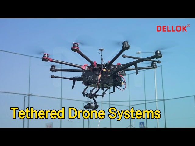 Automatic Tethered Drone Systems Multi Weather Hovering High Power Ultra Light