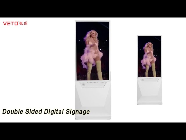 Outdoor Double Sided Digital Signage 55 Inch Floor Standing Transparent Ultra Thin