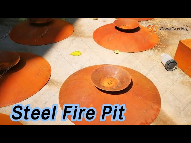 Outdoor Steel Fire Pit 3mm Thickness Wood Burning Metal Safe For Garden