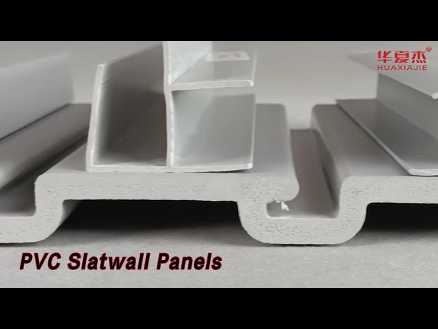 Ultralight PVC Slatwall Panels Laminated Flexible Grey For Showroom
