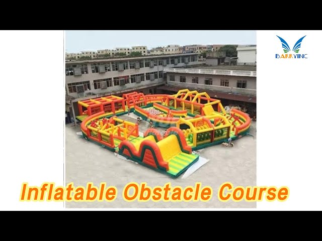 PVC Tarpaulin Inflatable Obstacle Course Puncture Proof Portable For Events