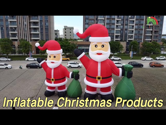 Giant Santa Inflatable Christmas Products Oxford Cloth Anti - Tear For Yard