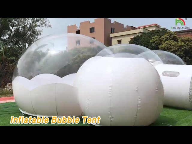 Outdoor Inflatable Bubble Tent Steel Frame Clear / White PVC For Glamping