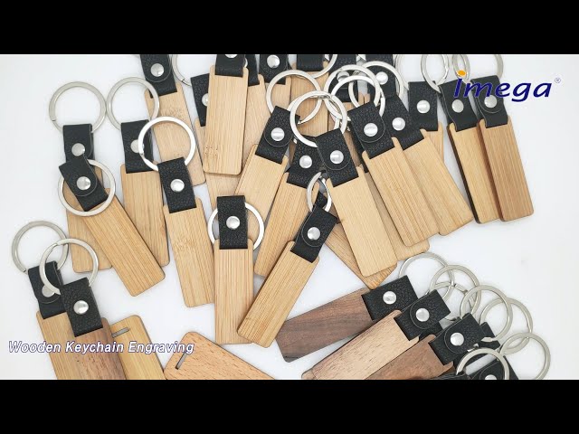 Leather Wooden Keychain Engraving Lightweight Customized Logo