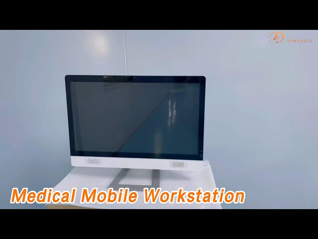 TFT LCD Medical Mobile Workstation 128G SSD Electric Bluetooth With Wheels