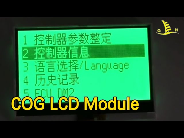 Full Screen COG LCD Module 3V 132 x 64 Dots Grey FSTN Green Backlit