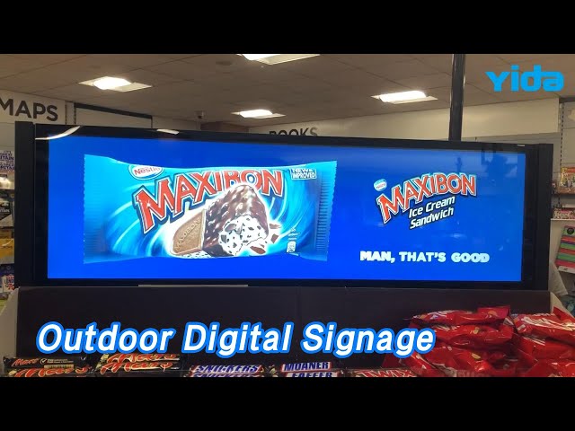 Stretched Outdoor Digital Signage LCD High Brightness Sunlight Readable