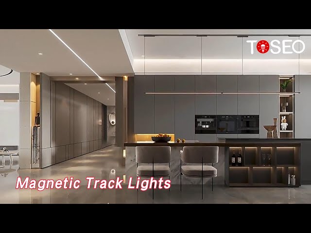 Recessed Magnetic Track Lights COB 90 CRI 48V 3 Phase White / Black