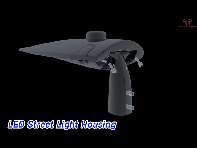 Black LED Street Light Housing IP66 IK08 ADC12 Die Casting Aluminum