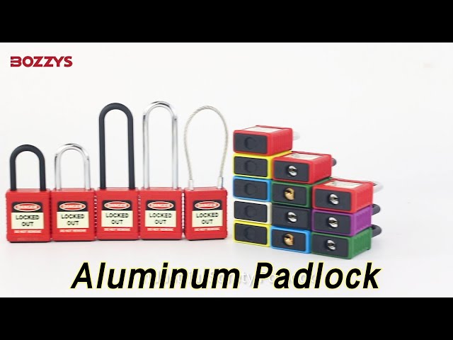 Industrial Aluminum Padlock 6mm Steel Shackle Auto Popup For Safety
